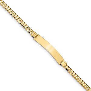 Custom Engraved 14K Gold Men s Curb Link ID Bracelet