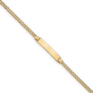 Custom Engraved 14k Gold Women s Pave Curb Link ID Bracelet