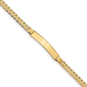 Custom Engraved 14k Gold Women s Curb Link ID Bracelet