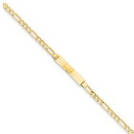 14k Yellow Gold Figaro Link ID Bracelet