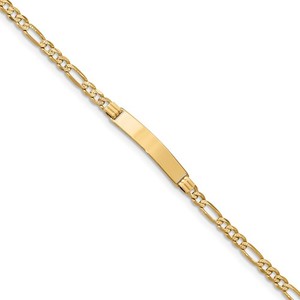 Custom Engraved 14k Gold Children s Figaro Link ID Bracelet