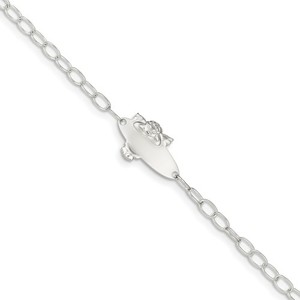 Custom Engraved Sterling Silver Children s Angel Style ID Bracelet
