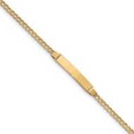 14k Yellow Gold 6 Pave Curb Link Child ID Bracelet