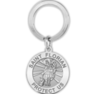 Saint Florian Religious Engravable Keychain