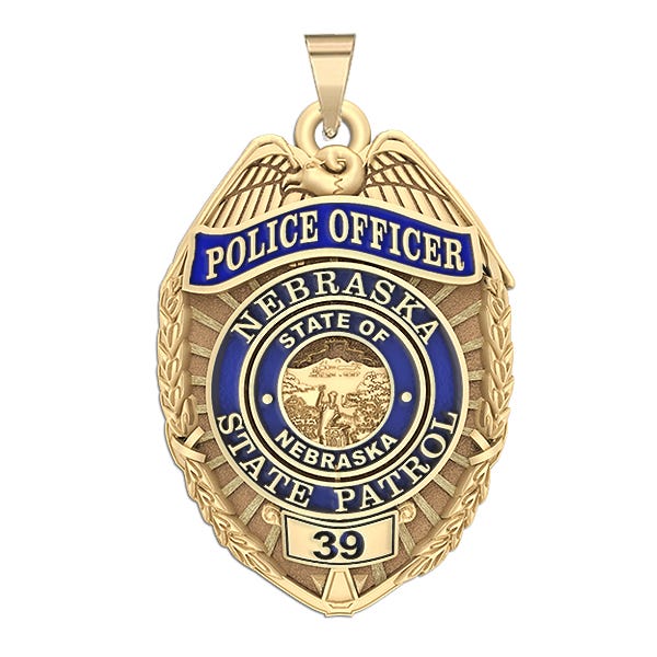 Personalized Nebraska Highway Patrol Police Badge with Your Rank
