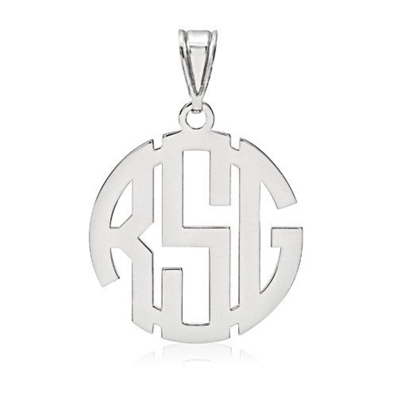 Silver Toned Etched Oval Letter A Monogram Pendant Zipper Pull