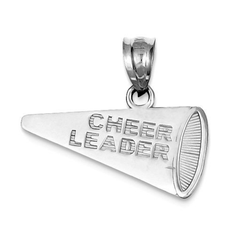 I Love Cheerleading Charm Bracelet with Bow - Silver Medium / Large