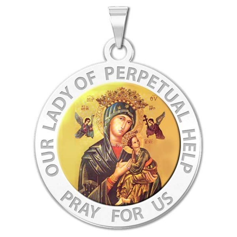 Our Lady of Perpetual Help Religious Medal Color 