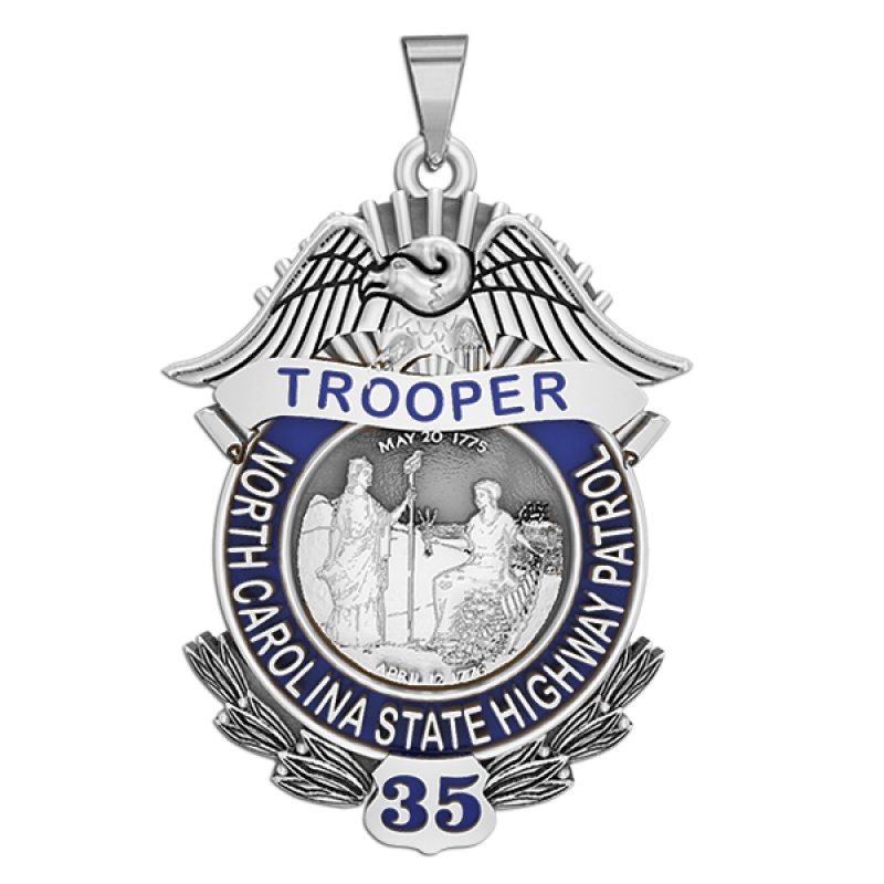 Personalized North Carolina Highway Patrol State Trooper Badge