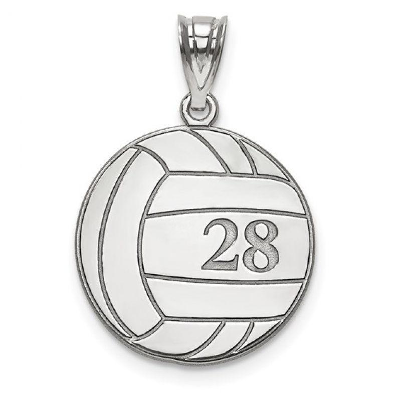 Custom Volleyball Charm or Pendant w/ Number PG102714
