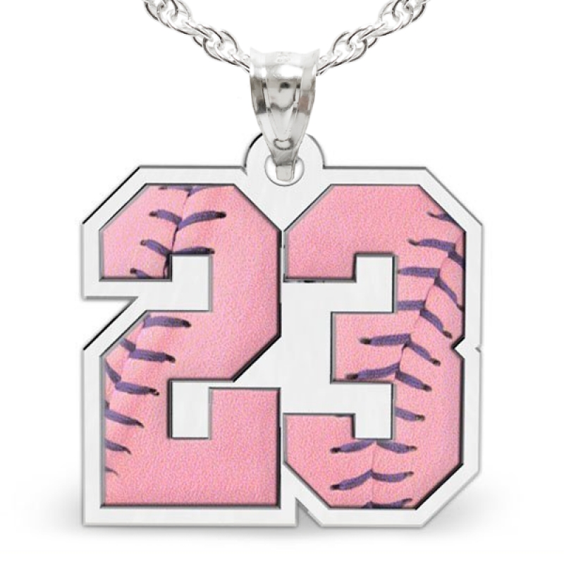 Number Softball Pendant Baseball Softball Sports Number Necklace