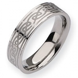 Titanium Celtic Knot 6mm Satin and Polished Wedding Band - PG74430