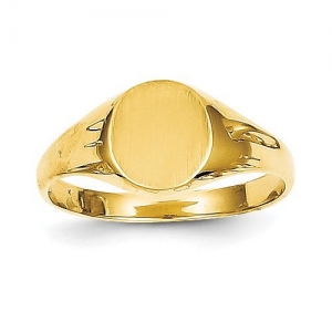 14K Gold  Boy s  Round Signet Ring  PG85002