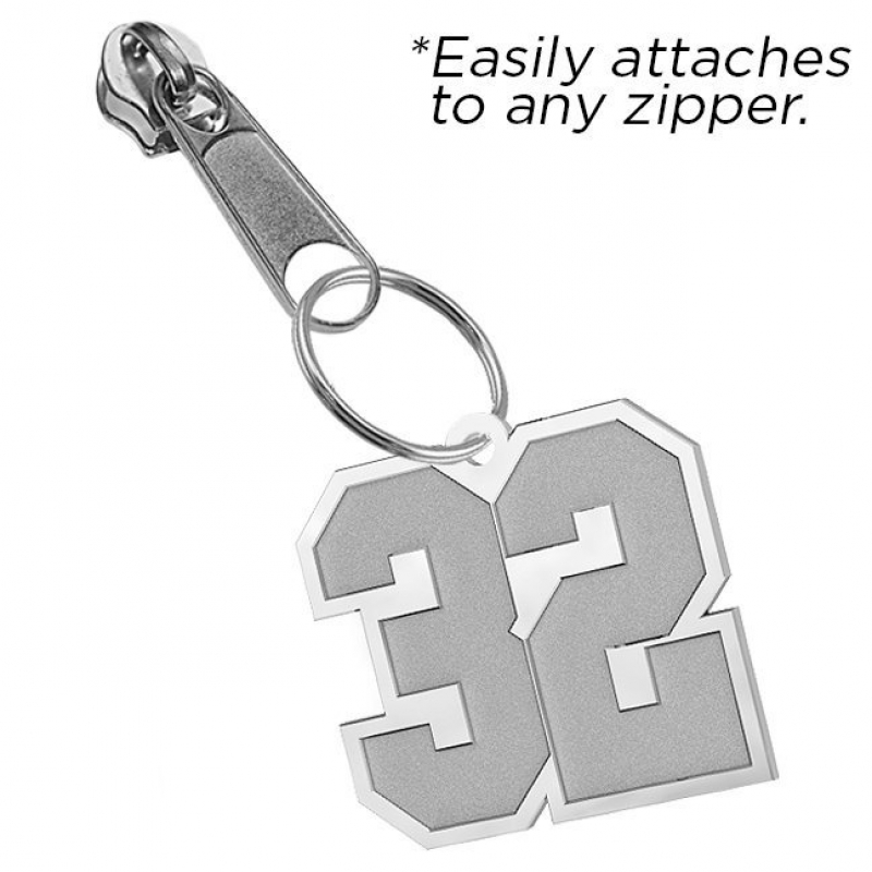 Exclusive Zipper Pull Number Charm w/ Custom Numbers - PG86585