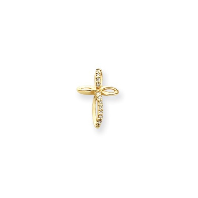 14k AA Diamond Passion Cross Pendant - PG96551