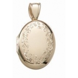 Solid 14k Yellow Gold Premium Weight Oval Photo Locket - PL 151