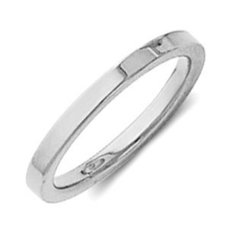 Sterling Silver 2mm Flat Comfort-Fit Wedding Band - PG74611