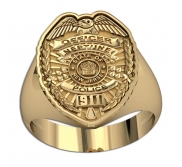 New Jersey Personalized Police Badge Ring with Number  Department  and Rank