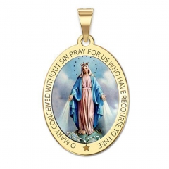 Miraculous Medal Exclusive Color Oval Pendant
