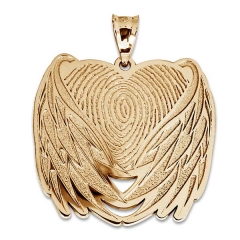 Custom Fingerprint Angel Wing Charm or Pendant