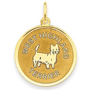 West Highland Terrier Disc Charm or Pendant