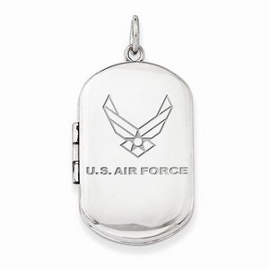 Sterling Silver Air Force Dogtag Locket