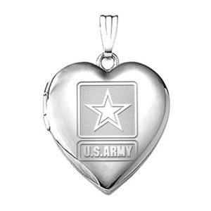 Sterling Silver Army Heart Locket
