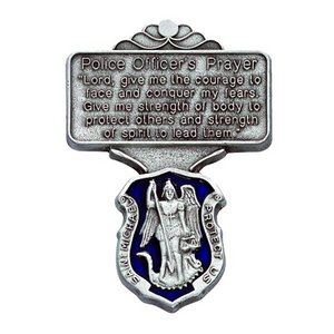 Saint Michael   Police Officer s Prayer   Religious Metal Visor Clip