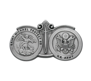 Saint Michael Army Religious Metal Visor Clip