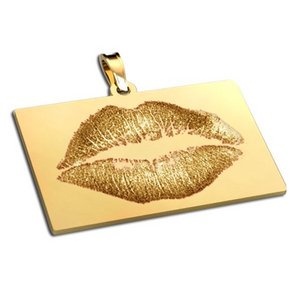 Lip Print Sideways Rectangle Custom Medal