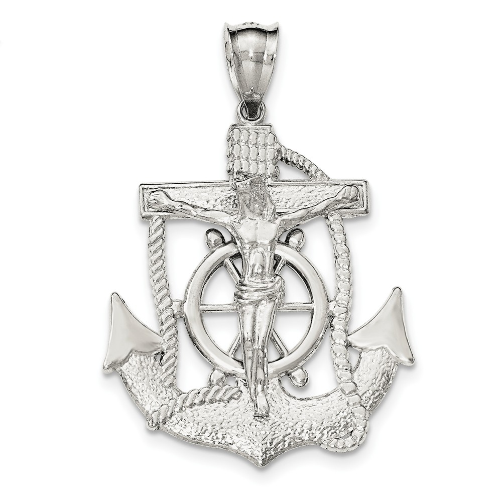 Sterling Silver Polished Mariner Cross Pendant PG95297