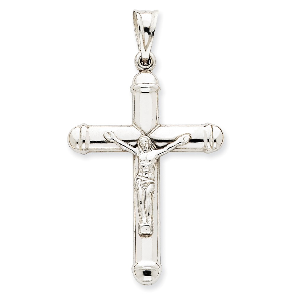 14k White Gold Reversible Crucifix /Cross Pendant - PG96110