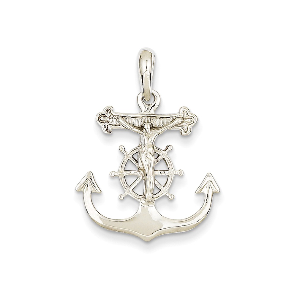 14k White Gold Mariner\'s Cross Pendant PG95786