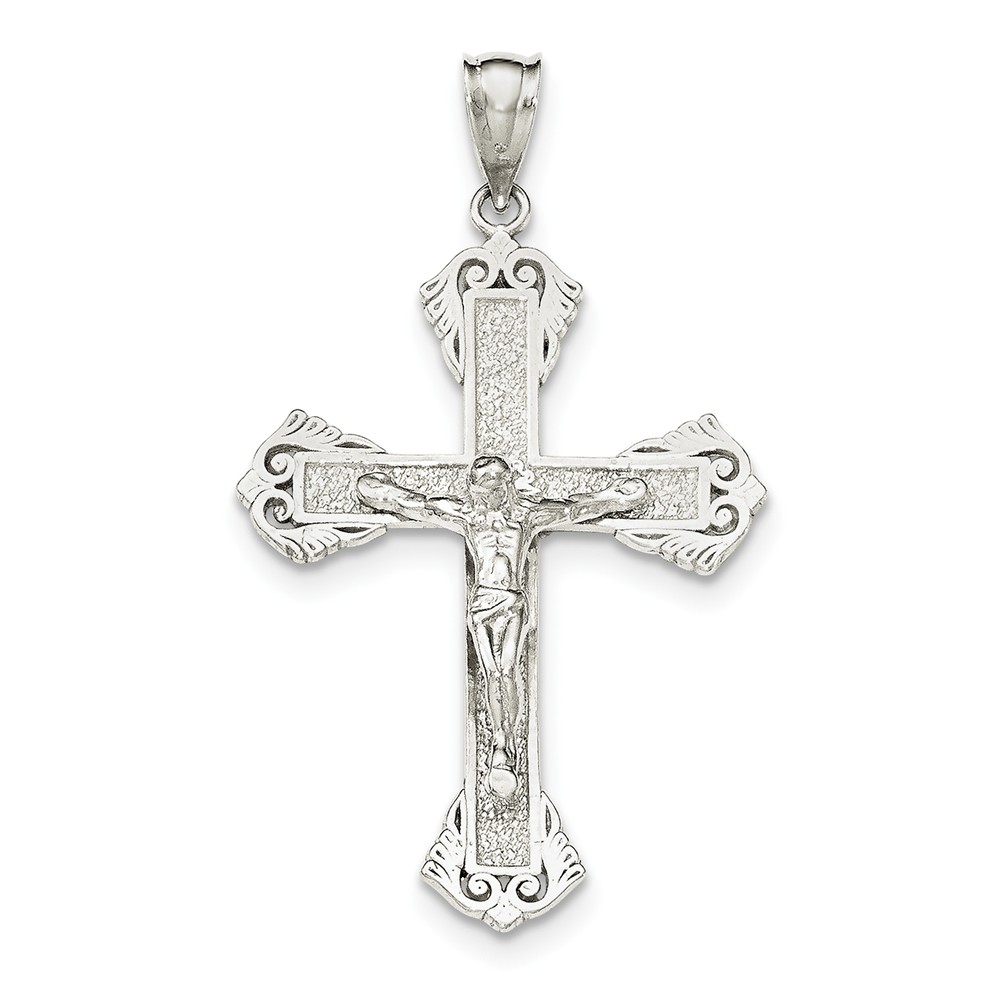 Sterling Silver Polished INRI Crucifix Pendant - PG95232