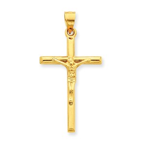 14k Hollow Crucifix Pendant