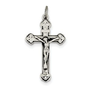 Sterling Silver Antiqued INRI Crucifix Pendant