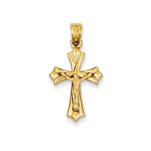 14k Reversible Crucifix  Cross Pendant