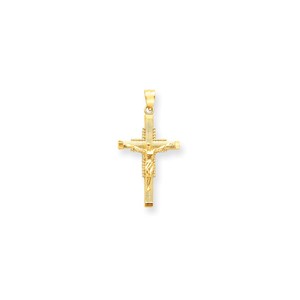 14k Textured Crucifix Pendant
