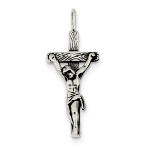 Sterling Silver Antiqued Crucifix Pendant