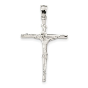 Sterling Silver Diamond Cut Crucifix Pendant