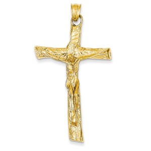 14k Satin Crucifix Pendant