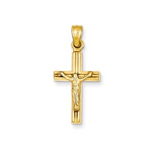 14k Hollow Crucifix Pendant
