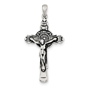 Sterling Silver Antiqued Iona Crucifix Pendant