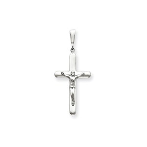 14k White Gold Crucifix Pendant