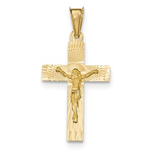 14k Polished Satin and D C Crucifix Pendant