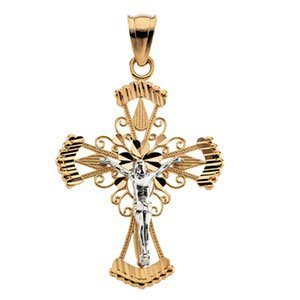 TWO TONE CRUCIFIX PENDANT