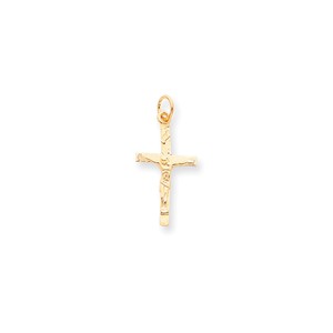 10k Solid Polished Crucifix Pendant