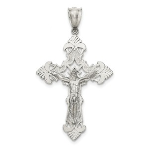 Sterling Silver Polished INRI Crucifix Pendant