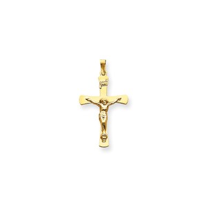 14k Two tone INRI Crucifix Pendant