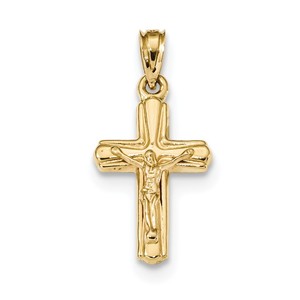 14k Reversible Crucifix  Cross Pendant